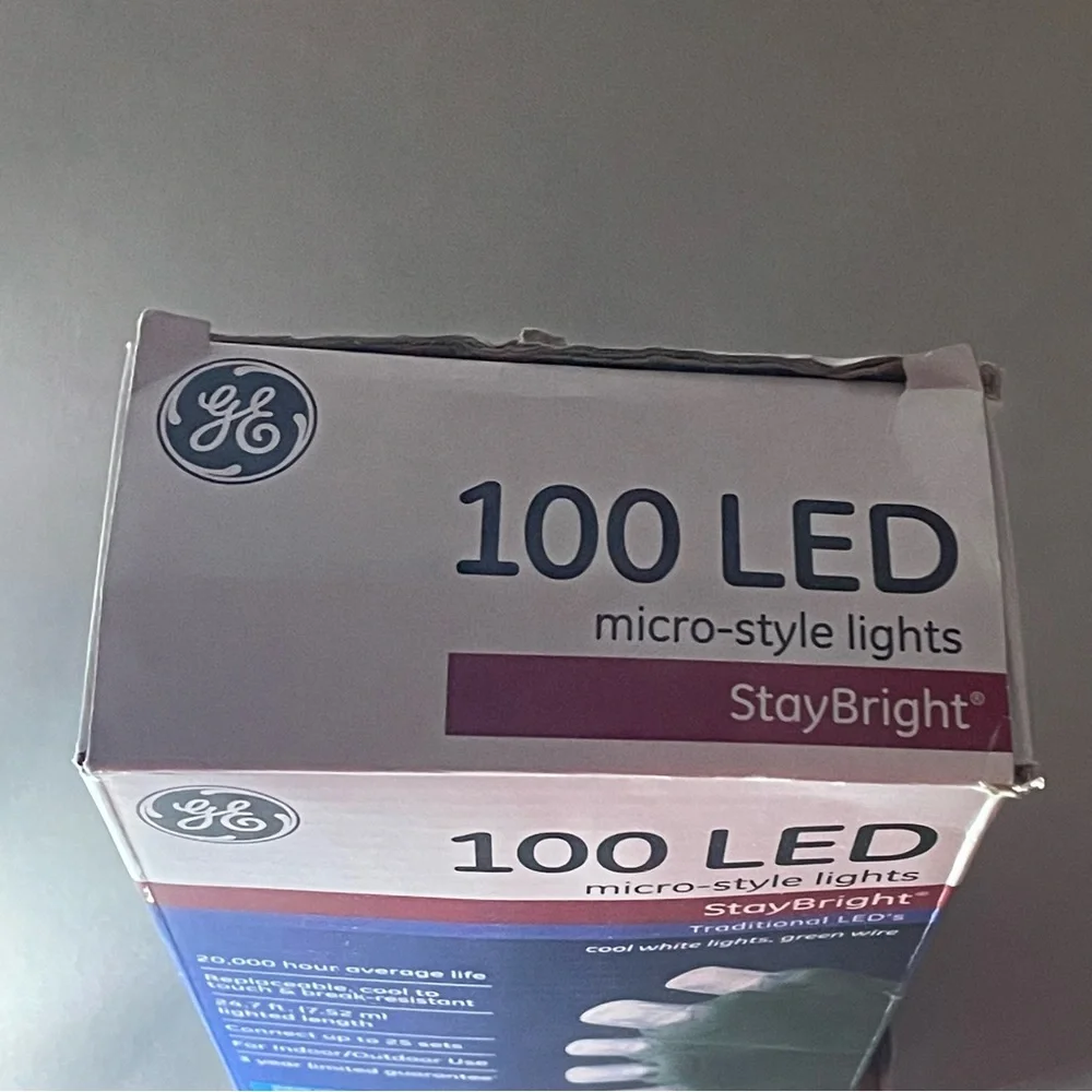 EUC GE LED micro-style lights 100 count cool white